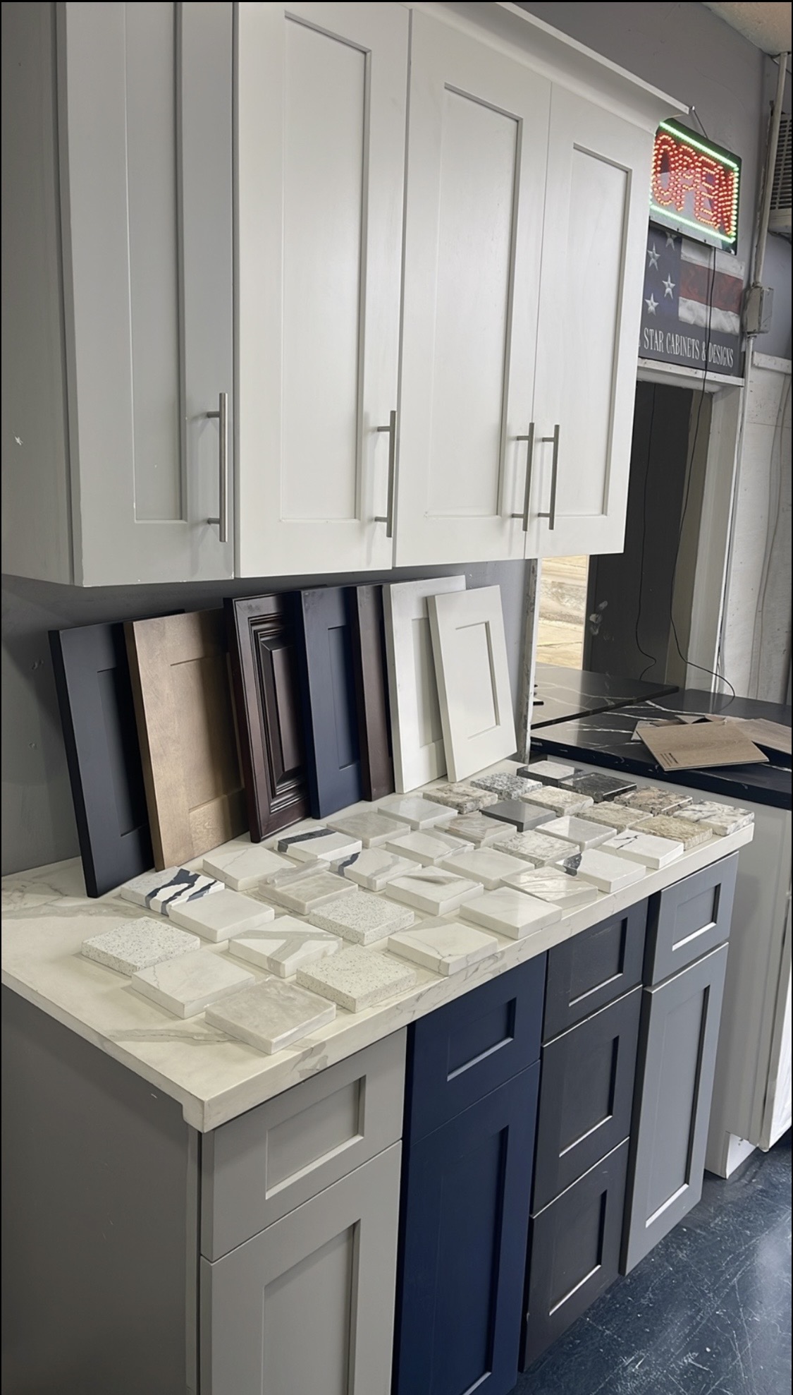 In-shop finish & stone samples